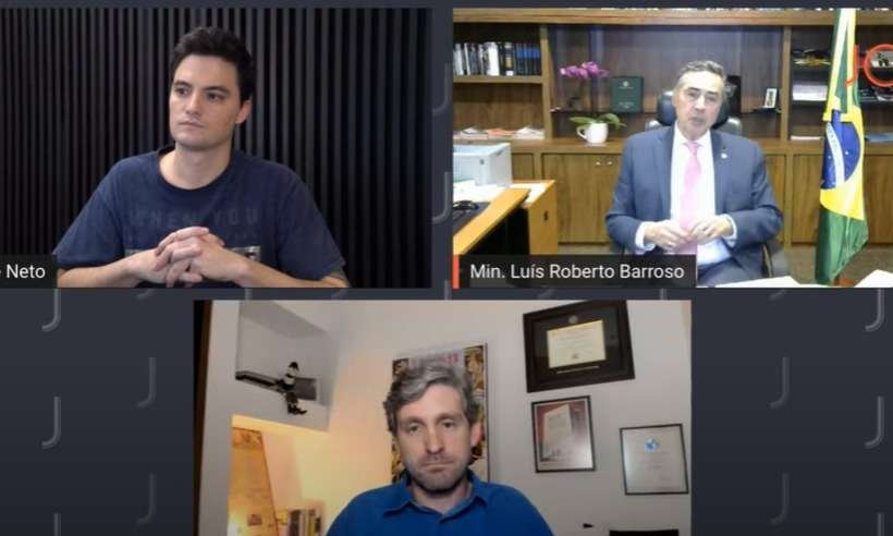 O Brasil precisa de educação digital, diz Felipe Neto em live com Luís Roberto Barroso - Youtube/Reprodução