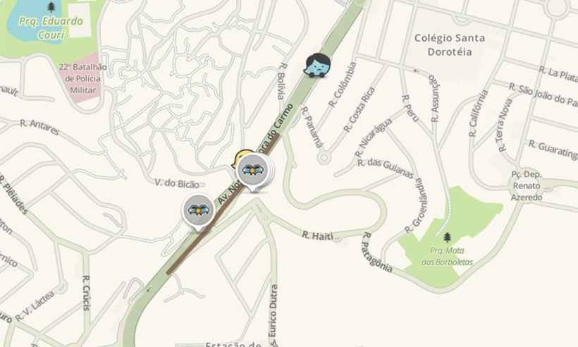 Batida entre carro e moto deixa uma vítima em estado grave na MGC-356 - Reprodução da internet/Waze
