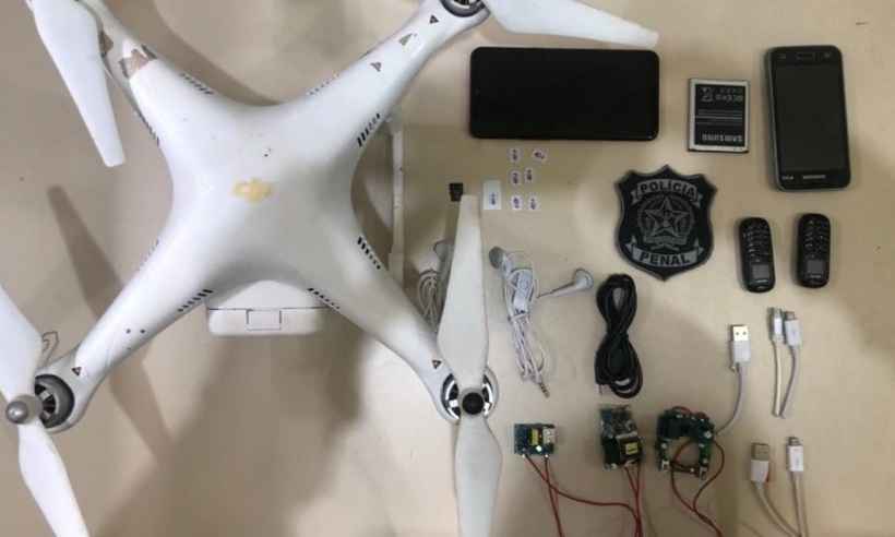 Criminoso usa drone para tentar enviar eletrônicos em penitenciária  - SESP/ Divulgação 