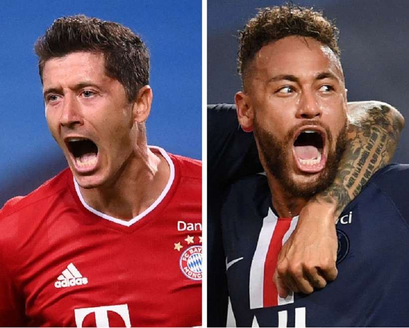 Decisão da Champions terá duelo Lewandowski x Neymar. O polonês leva vantagem - FRANCK FIFE e DAVI RAMOS/AFP