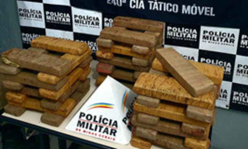 PM encontra mais de 50 barras de maconha escondidas em matagal em Divinópolis - Divulgação/ Polícia Militar