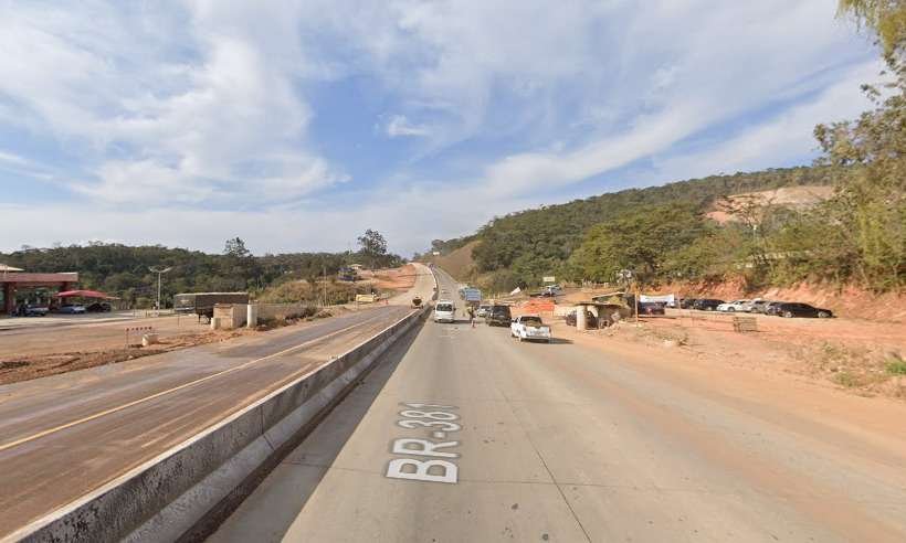 Obras de duplicação vão interromper trânsito na BR-381 nesta quarta em Caeté - Reprodução/Google Street View