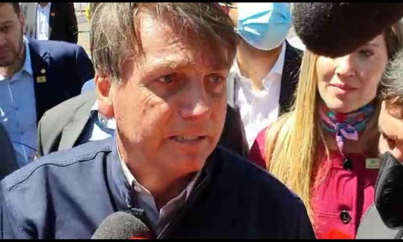 Bolsonaro volta a criticar imprensa em discurso e se irrita com jornalista durante coletiva - Matheus Muratori/EM/D.A Press
