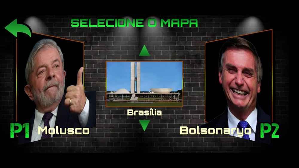 Inspirado em Street Fighter, game põe Bolsonaro e Lula para lutar - Políticos Memes Kombat/Reprodução