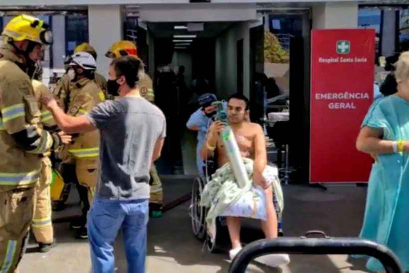 Fogo em hospital de Brasília interrompeu cirurgia e fez pai conhecer filho no estacionamento - Reprodução