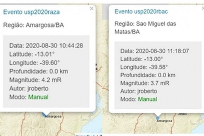 Terremotos assustam moradores de cidades da Bahia; veja vídeo - Reprodução/Site USP
