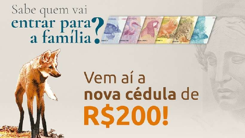 Nota de R$ 200 será apresentada nesta quarta e já começa a circular - Reprodução