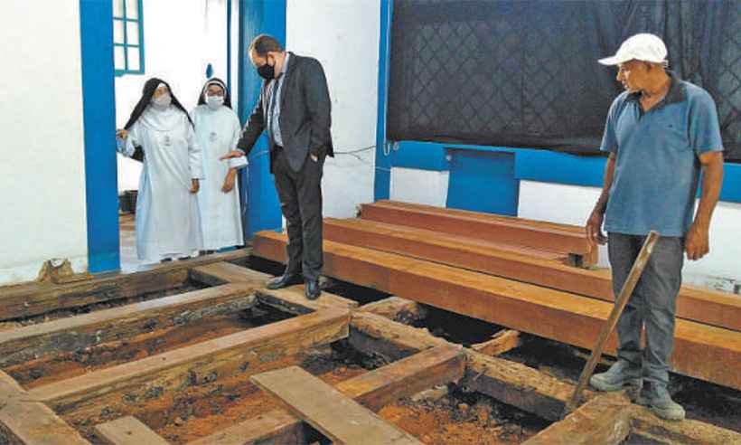 Com doações, piso de madeira do Mosteiro de Macaúbas é recuperado - Adalberto Andrade Mateus/Divulgação