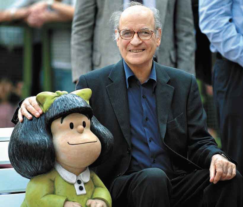 Quino foi pro céu. Deixou na Terra sua mais preciosa criação, Mafalda - Alejandro PAGNI/afp
