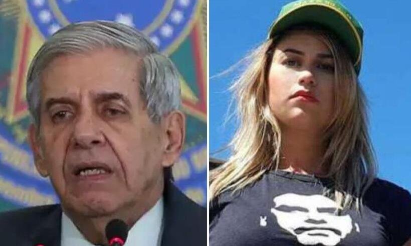 Heleno rebate acusações de Sara Winter e diz que encontro foi 'amistoso, educado e produtivo' - Agência Brasil/Reprodução e Redes Sociais/Reprodução