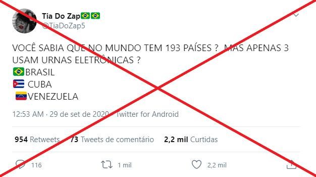Checamos: Além do Brasil, 15 países usam urnas eletrônicas; em Cuba, votações usam cédulas de papel