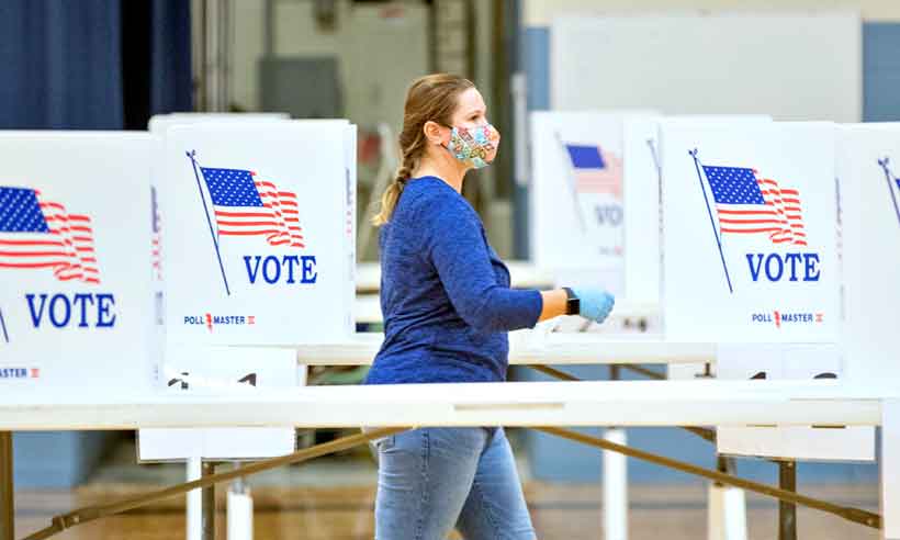 Os Estados Unidos foram às urnas. Por que o verbo no plural? - Scott Eisen/Getty Images/AFP