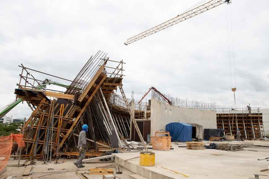 Construção da Catedral Cristo Rei avança, com base para nave e torres - Bruno Timóteo/Arquidiocese de BH/Divulgação