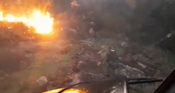 Mulher se perde em mata no Sul de Minas e acende fogueira para ser encontrada - Polícia Militar/Reprodução