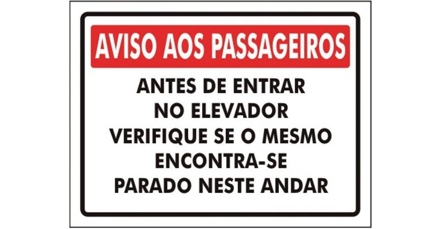 Placa afixada ao lado de elevadores exibe cinco erros. Saiba quais - REPRODUÇÃO DE INTERNET
