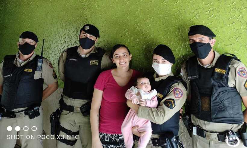 Por telefone, policial salva bebê ao orientar mulher a desengasgar o filho - Divulgação/PMMG