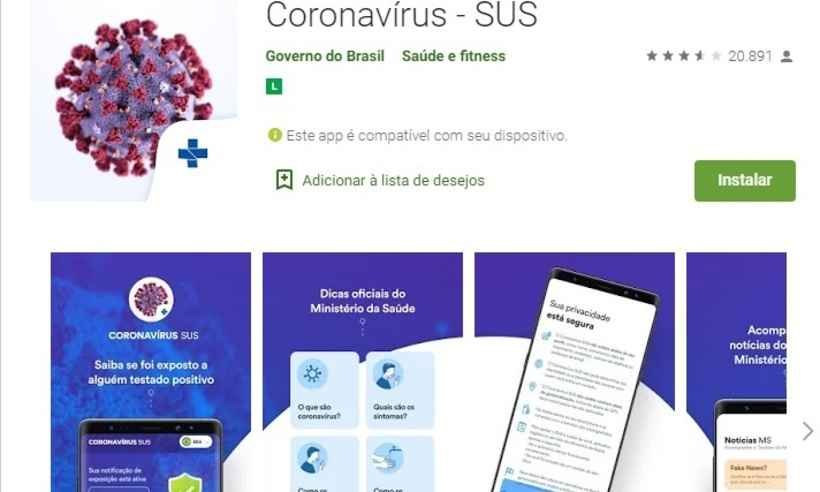 Aplicativo ajuda a notificar quem teve contato com infectado pela COVID-19  - Reprodução/Coronavírus SUS