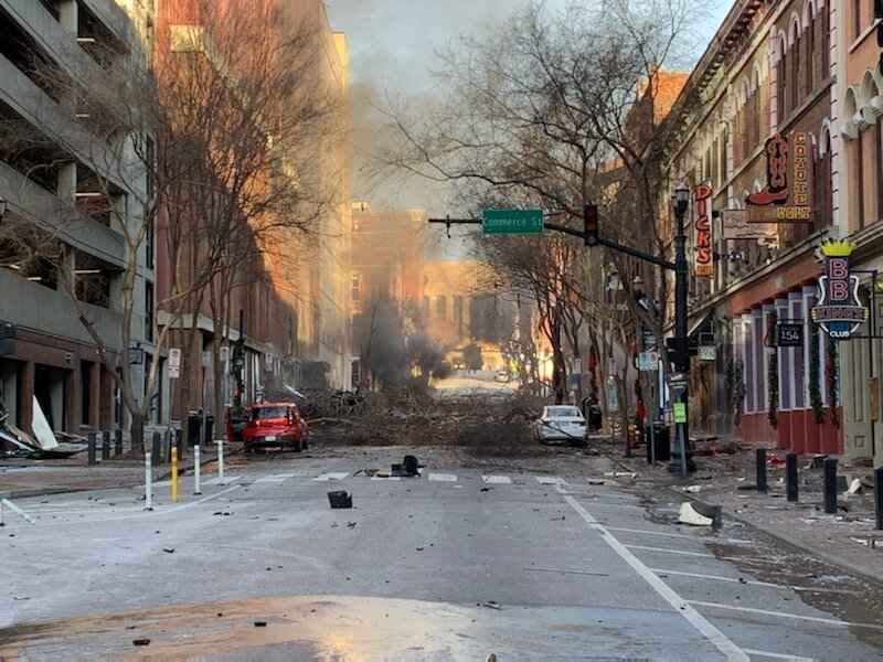 Alerta nos EUA: explosão de carro causa destruição em Nashville - Metro Nashville Police Department/AFP/Divulgação