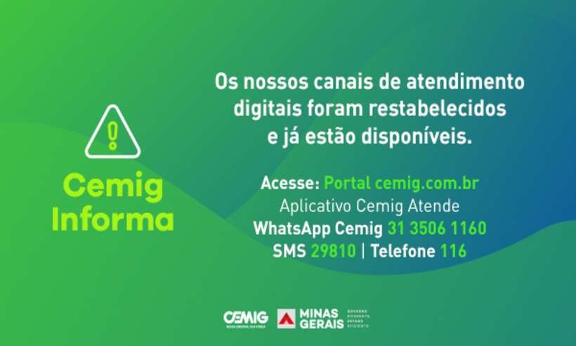 Após ataque de hackers, canais digitais da Cemig voltam a funcionar  - Redes sociais/Reprodução 