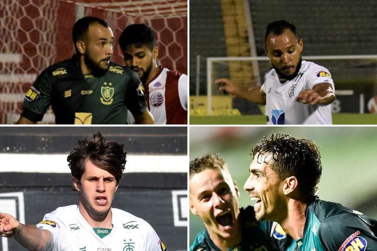 Sem Ademir, América terá mudança para enfrentar Botafogo-SP pela Série B - Montagem com imagens de Divulgação/América