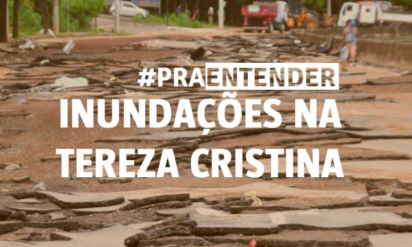 Entenda por que a Avenida Tereza Cristina alaga com tanta frequência - Arte sobre foto de Ramon Lisboa/EM/D.A Press