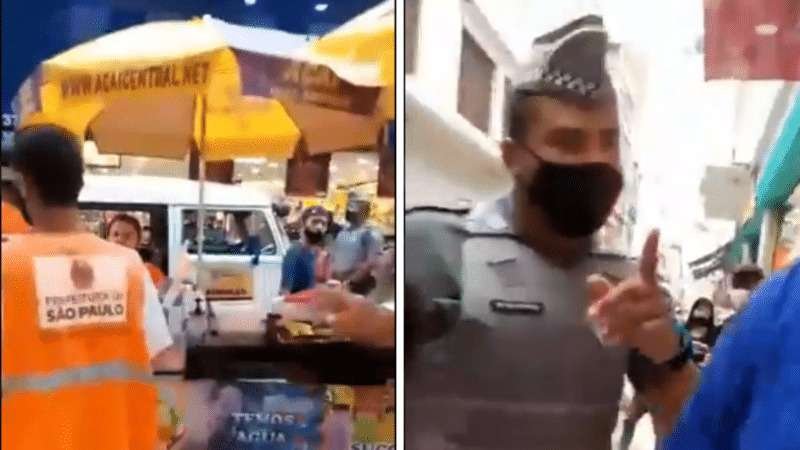 Vídeo: Vendedor de açaí desmaia ao ser contido pela PM em São Paulo - Twitter/Reprodução