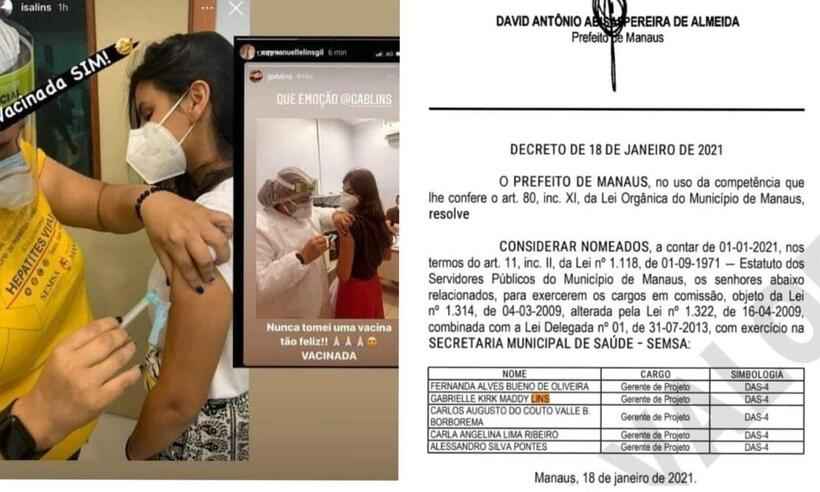 Fura fila revolta: filhas de empresário são vacinadas em Manaus - Redes Sociais/Reprodução