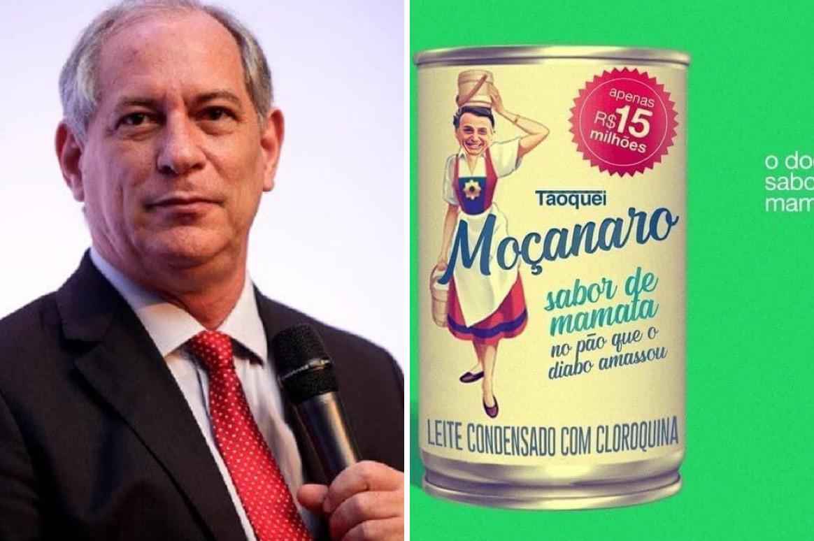 R$ 15 milhões em leite condensado: Ciro vai acionar governo Bolsonaro - Charge de Gladson Targa /Redes Sociais/Reprodução