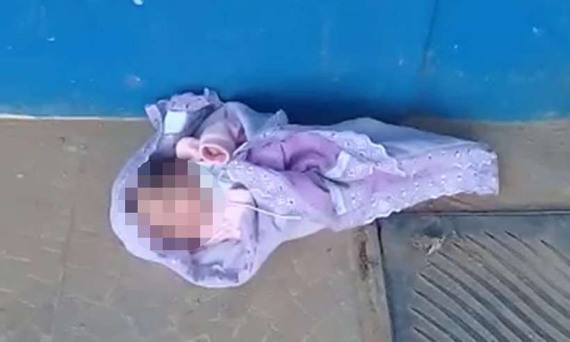 Recém-nascida é abandonada na calçada em Salinas, Norte de Minas Gerais - Reprodução da internet/WhatsApp