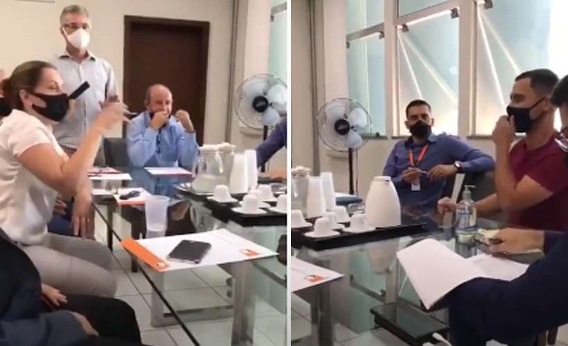 Prefeito de Divinópolis chama empresária de louca por pedir revisão do IPTU - Reprodução do vídeo da reunião