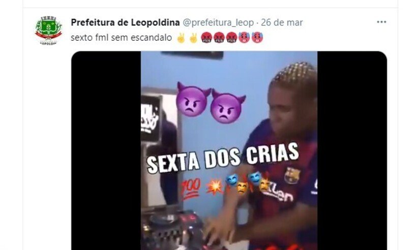 Prefeitura de Leopoldina registra BO por perfil fake no Twitter - Reprodução/Twitter Prefeitura de Leopoldina @prefeitura_leop