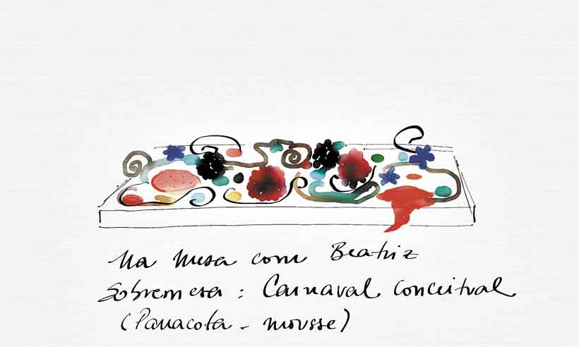 Beatriz Milhazes inspira cardápio de almoço criado por Agnes Farkasvolgyi - Agnes Farkasvolgyi/divulgação