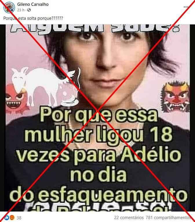 Não existem ligações entre Manuela D'Ávila e Adélio no dia da facada 