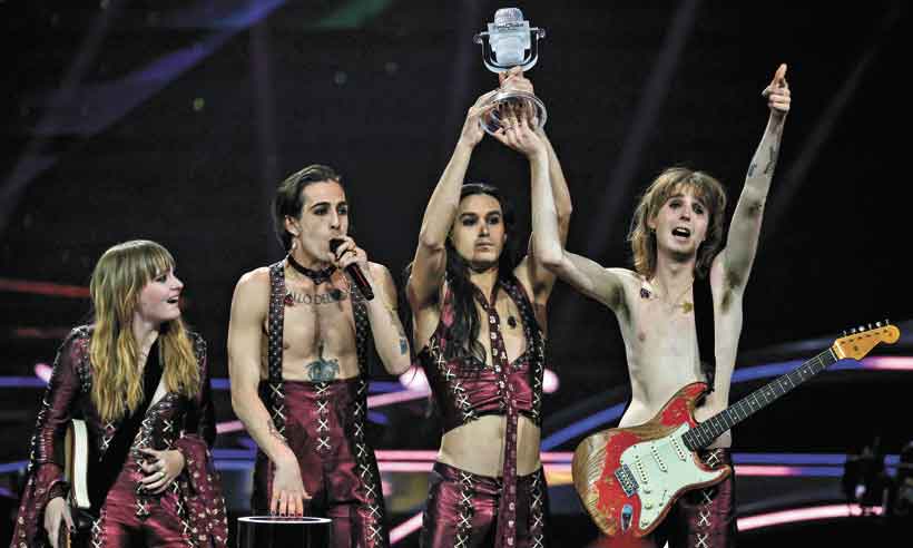 Maneskin resgata o glam rock setentista no mercado dominado pelo pop - Kenzo Tribouillard/AFP %u2013 22/5/21