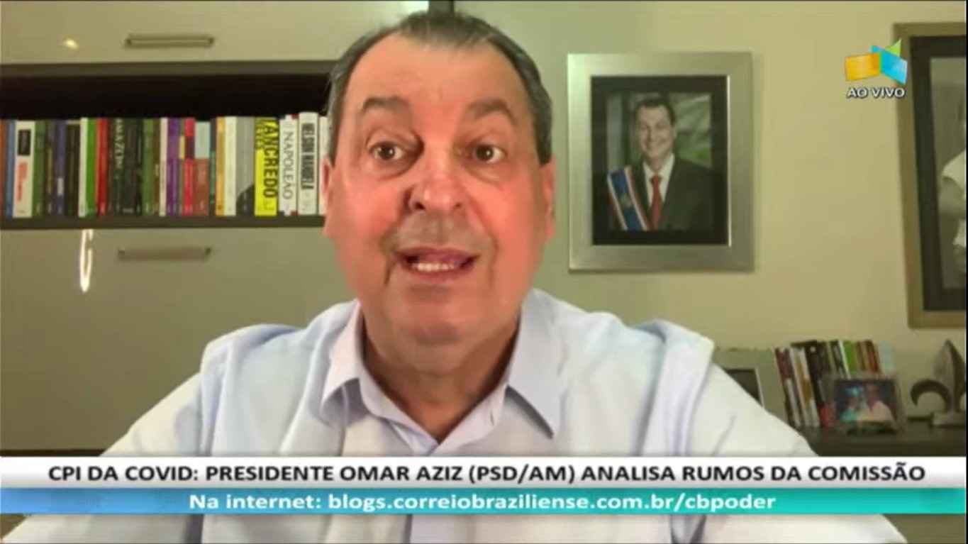 'Não tem cabimento', diz Omar Aziz sobre convocação de Bolsonaro à CPI - Reprodução/YouTube Correio Braziliense