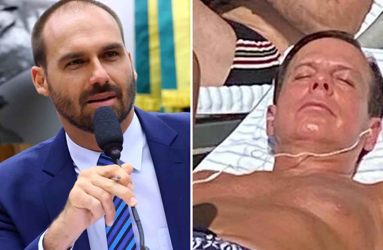 Eduardo Bolsonaro sobre bronzeado de Doria: 'Guerreiro do povo brasileiro' - Redes Sociais/Reprodução