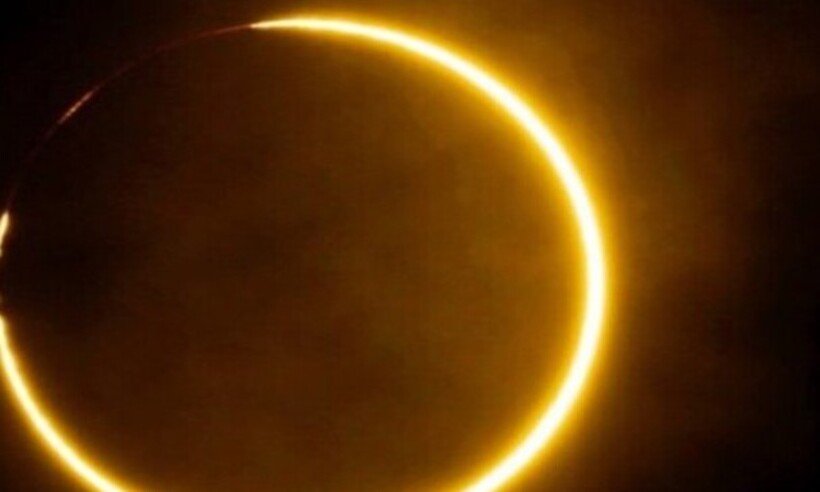 Eclipse anular formará 'anel de fogo' em volta da lua nesta quinta-feira - Reprodução/WSB-TV