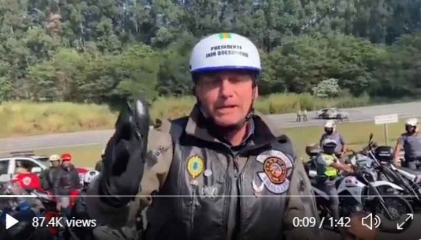 Bolsonaro exalta motociata em SP: 'Maior passeio motociclístico do mundo' - Reprodução/Twitter
