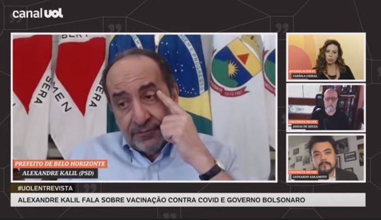 Kalil sobre Zema: 'Cada dia tá numa cidade fazendo campanha' - Reprodução da internet/Uol