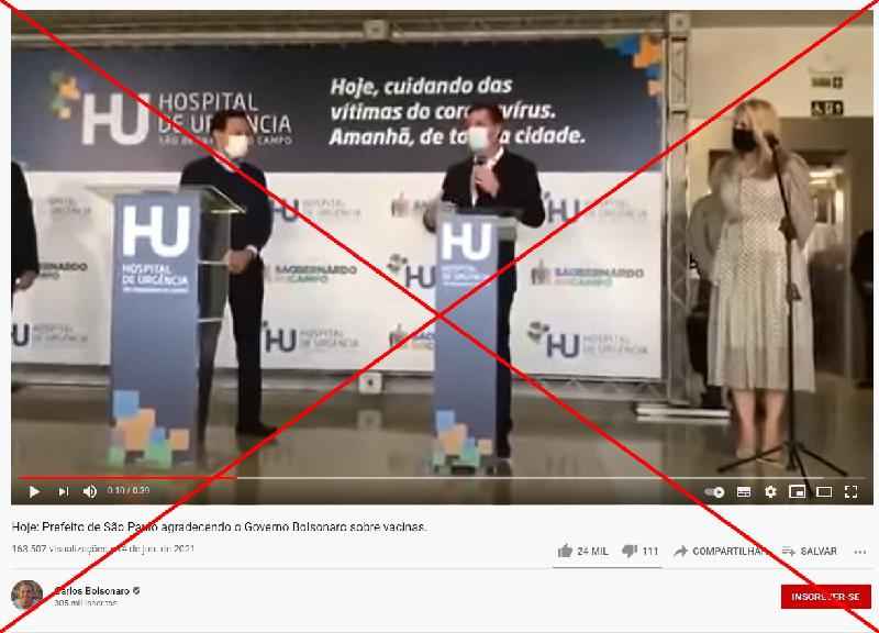 Vídeo com agradecimento ao governo federal era por verbas para um hospital em maio de 2020