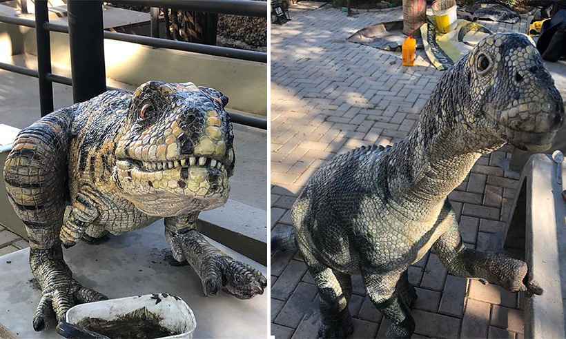 Uberaba ganha duas novas esculturas de dinossauros - Prefeitura de Uberaba/Divulgação