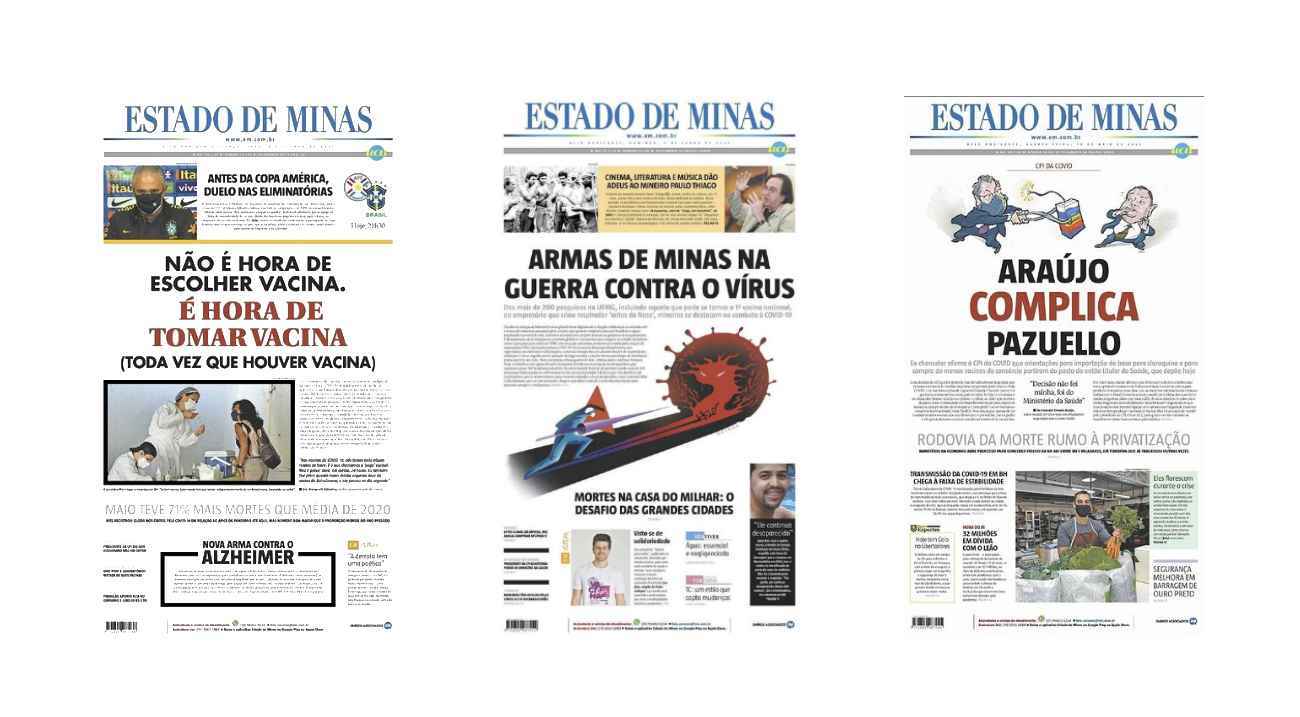 Cobertura jornalística do EM durante a pandemia é reconhecida mundialmente - Reprodução/Estado de Minas