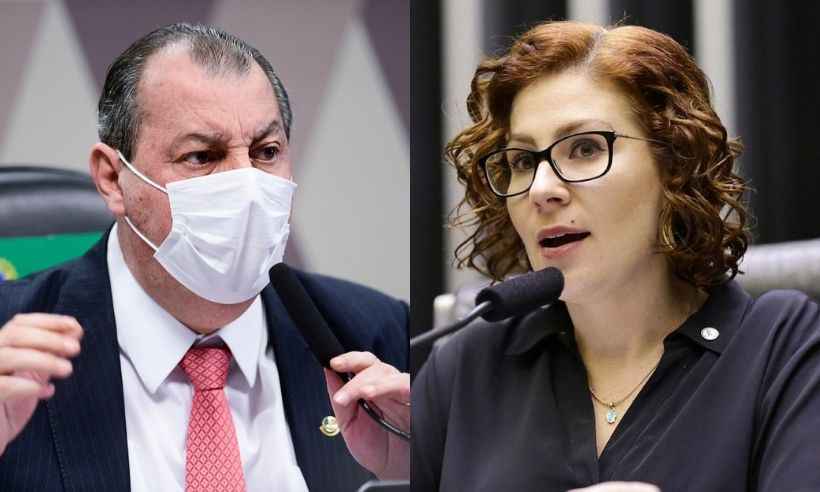 Carla Zambelli e Omar Aziz trocam farpas: 'Bunda gorda' - Câmara dos Deputados/Agência Senado