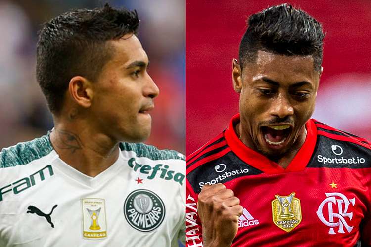 Lista com Dudu e Bruno Henrique pode fazer Cruzeiro lucrar; entenda - (Foto: Montagem com fotos de César Greco/Palmeiras e Alexandre Vidal/Flamengo)
