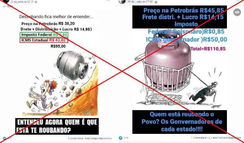 Postagens viralizadas nas redes exageram impacto do ICMS no preço do gás de cozinha
