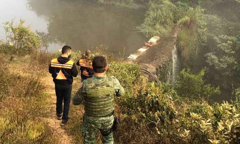 Defesa Civil de MG instala primeira bomba para esvaziar barragem no Serro - Divulgação/Corpo de Bombeiros
