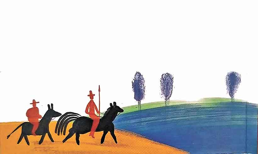Adaptação leva jovens leitores a uma viagem de aventuras com Dom Quixote - ANA MATSUSAKI/EDITORA ESCARLATE