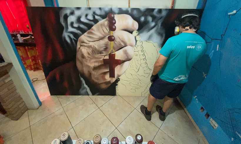 Projeto 'Arte Nos Lares' leva grafite para lar de idosos em BH - Matheus Ramos/Divulgação