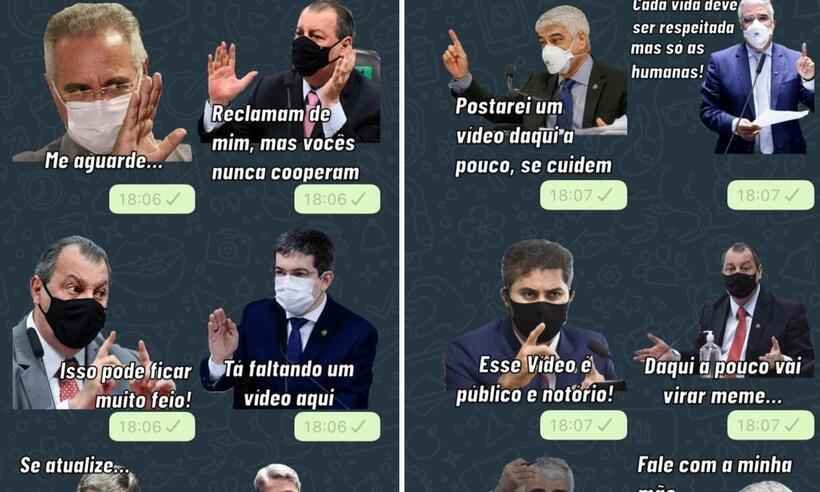 Senadores da CPI da COVID viram figurinhas e viralizam no WhatsApp - Redes Sociais/Reprodução