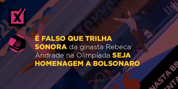 É falso que trilha sonora de ginasta na Olimpíada homenageie Bolsonaro